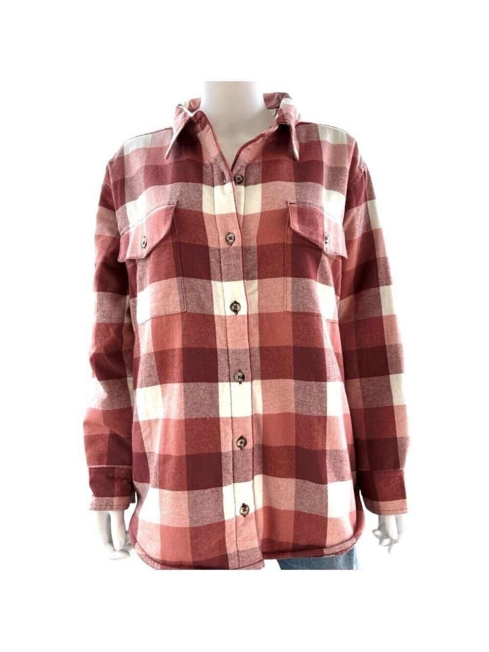 NWT Natural Reflections Sherpa Lined Heavy Flannel Jacket Size Medium